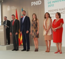 Sus Altezas Reales los Príncipes de Asturias a su llegada al edificio Veles e Vents de Valencia